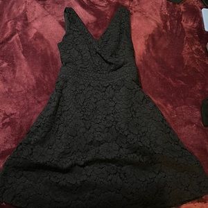 Black V-neck Dress